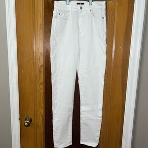 7 For All Mankind Women's White Skinny Jeans